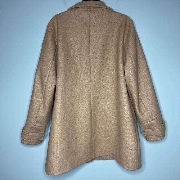 Nine West Camel City Coat Tan Peacoat Women's XL Minimalist Preppy Academia - Picture 9 of 12